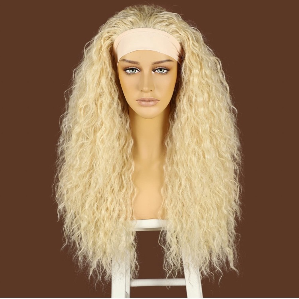 Brand new headband wig 24 inches human blend soft hair - Picture 2 of 6